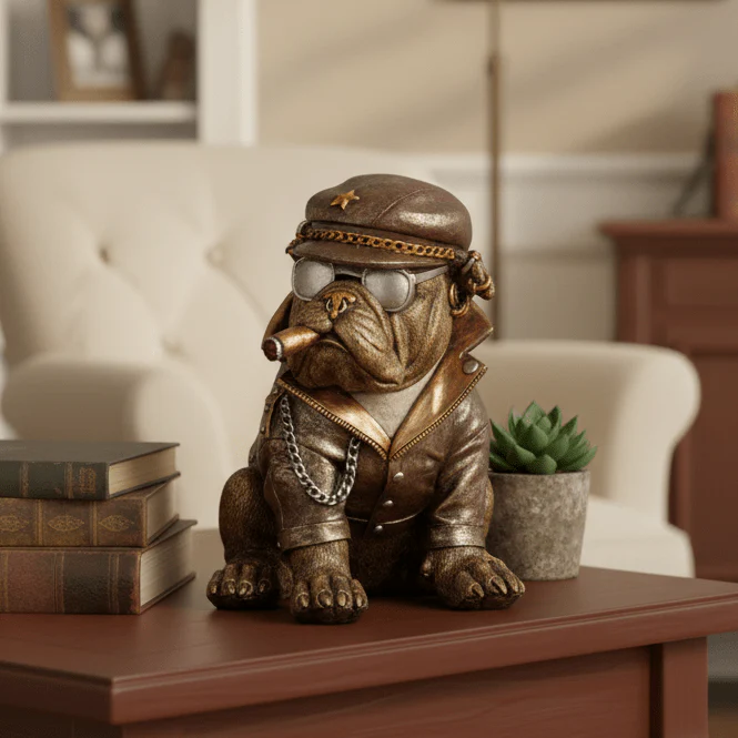 Bulldog med sigar dekorfigur - Image 5