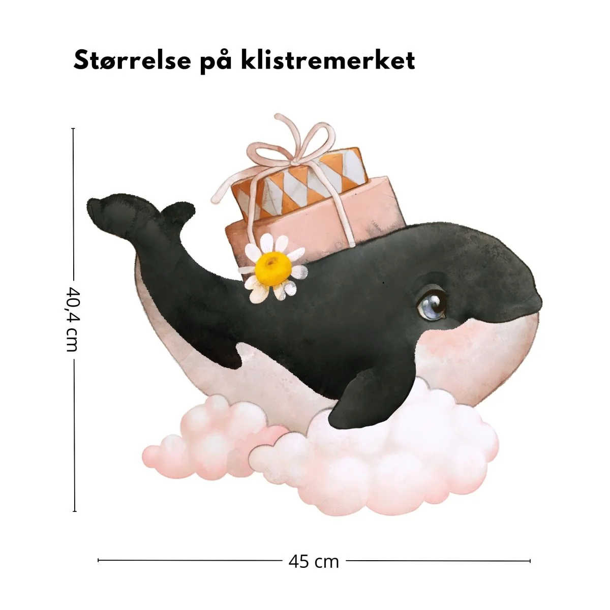Hval på sky klistremerke - Image 2