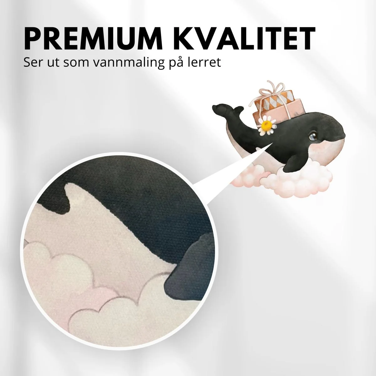 Hval på sky klistremerke - Image 3