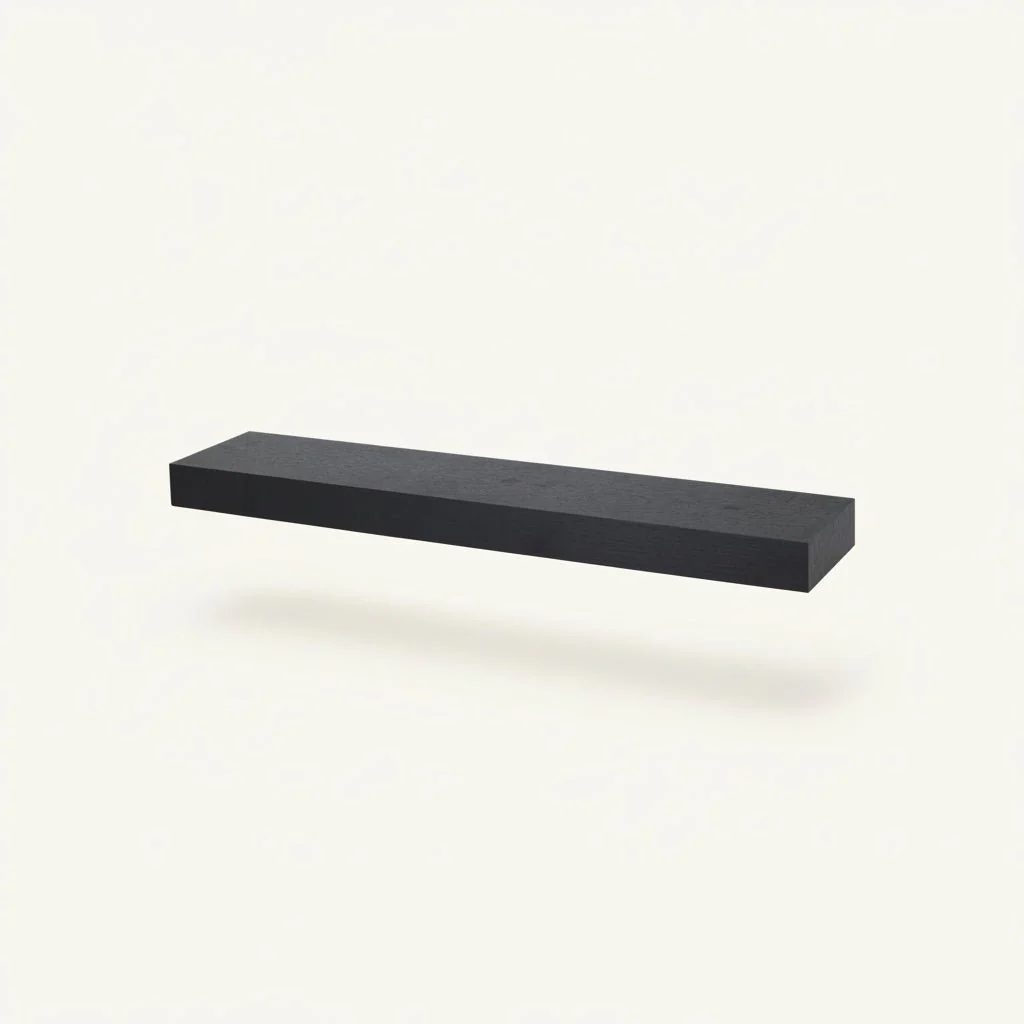 Hylle med LED-lys sort - Image 3