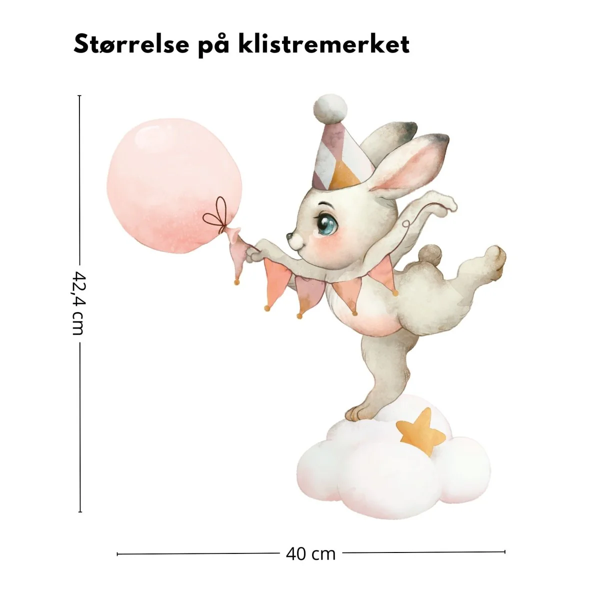 Kanin på sky klistremerke - Image 3