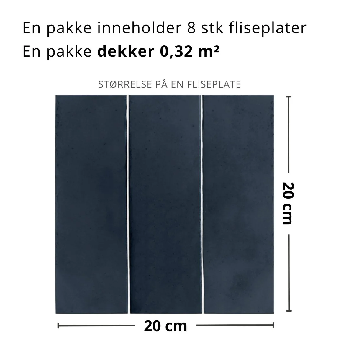 8-pk Katja midnattsblå selvklebende fliser - Image 2