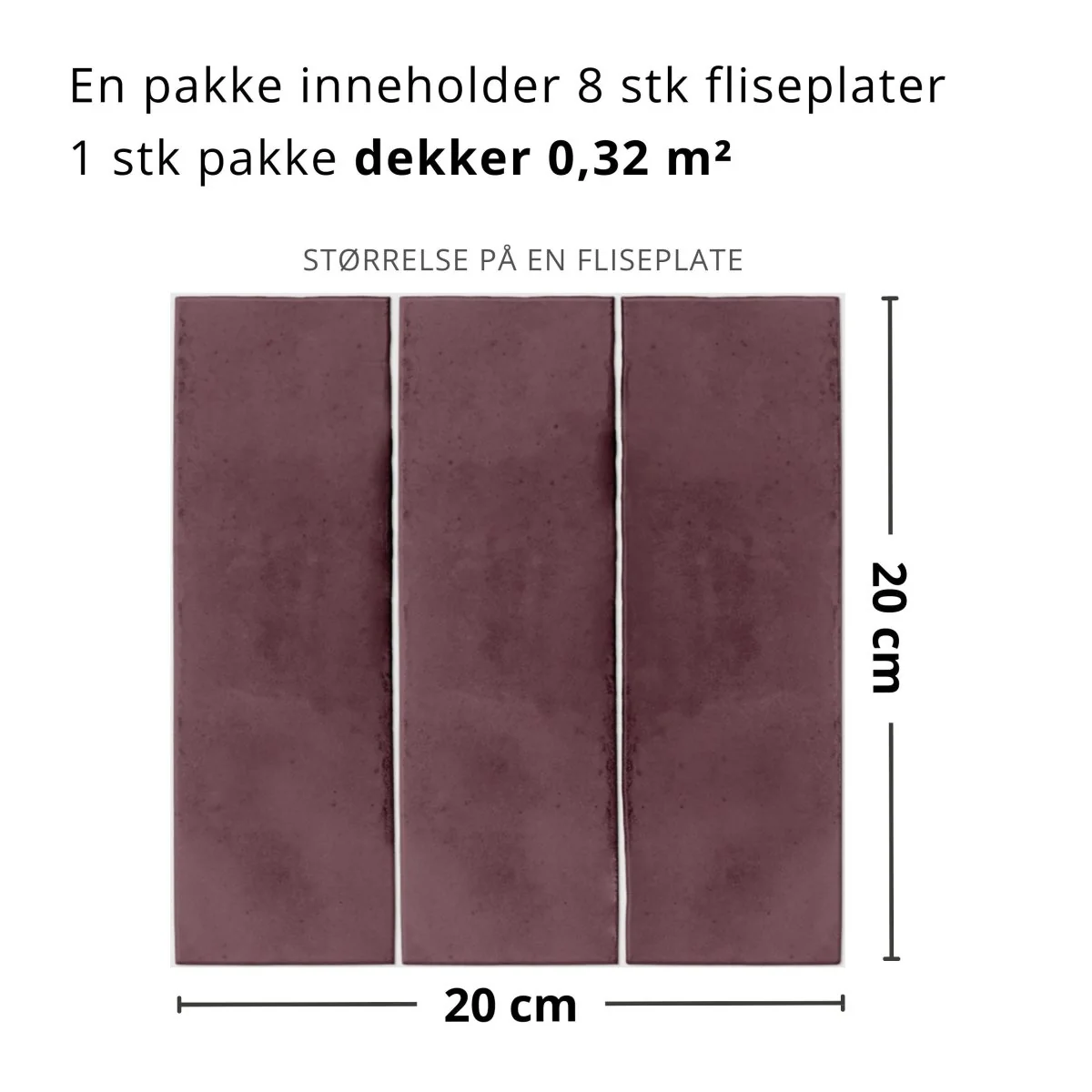8-pk Katja vinrød selvklebende fliser - Image 4