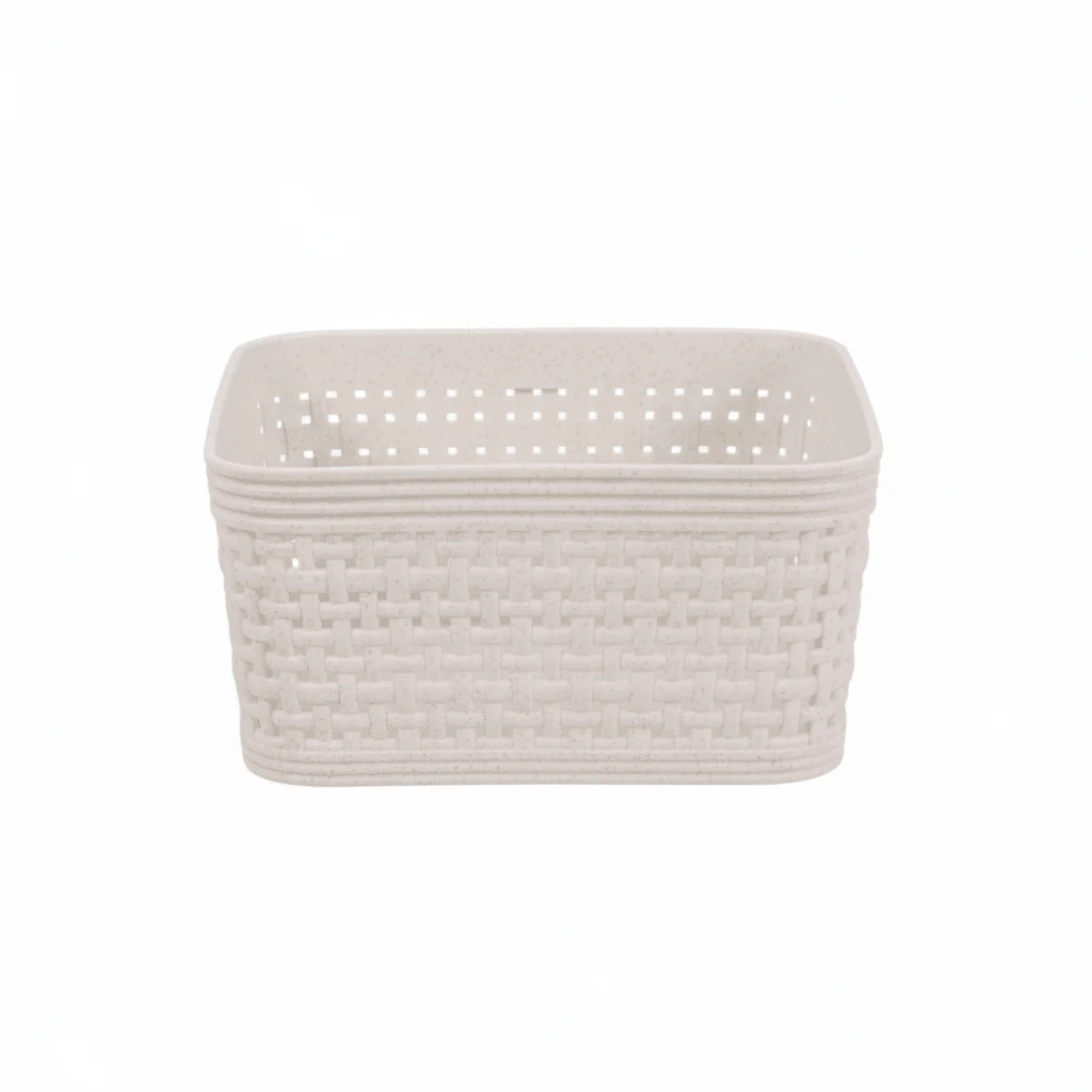 2-pk Oppbevaringskurv sandfarget 12 x 12 x 6 cm - Image 3