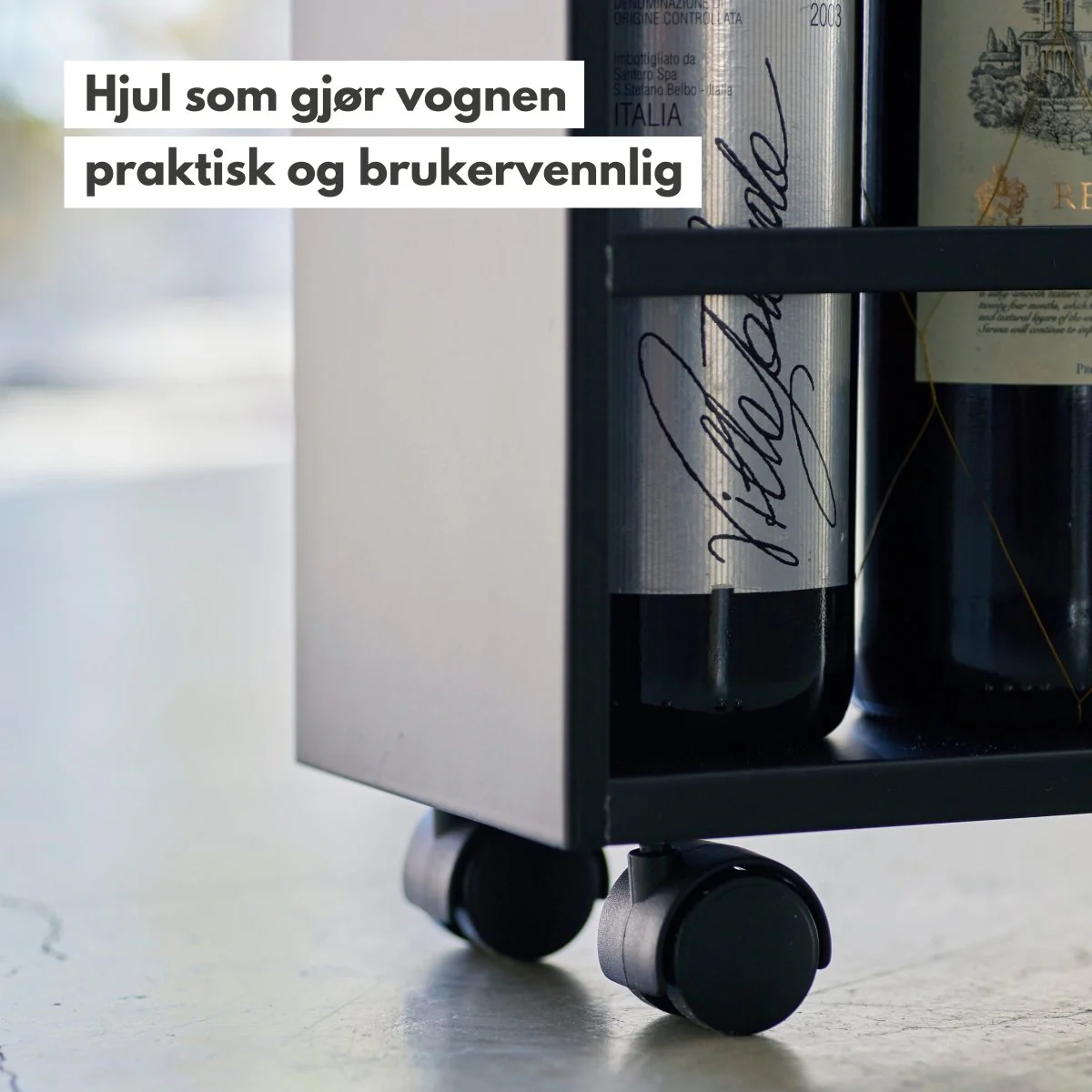 Kjøkkenvogn med håndtak sort - Image 4