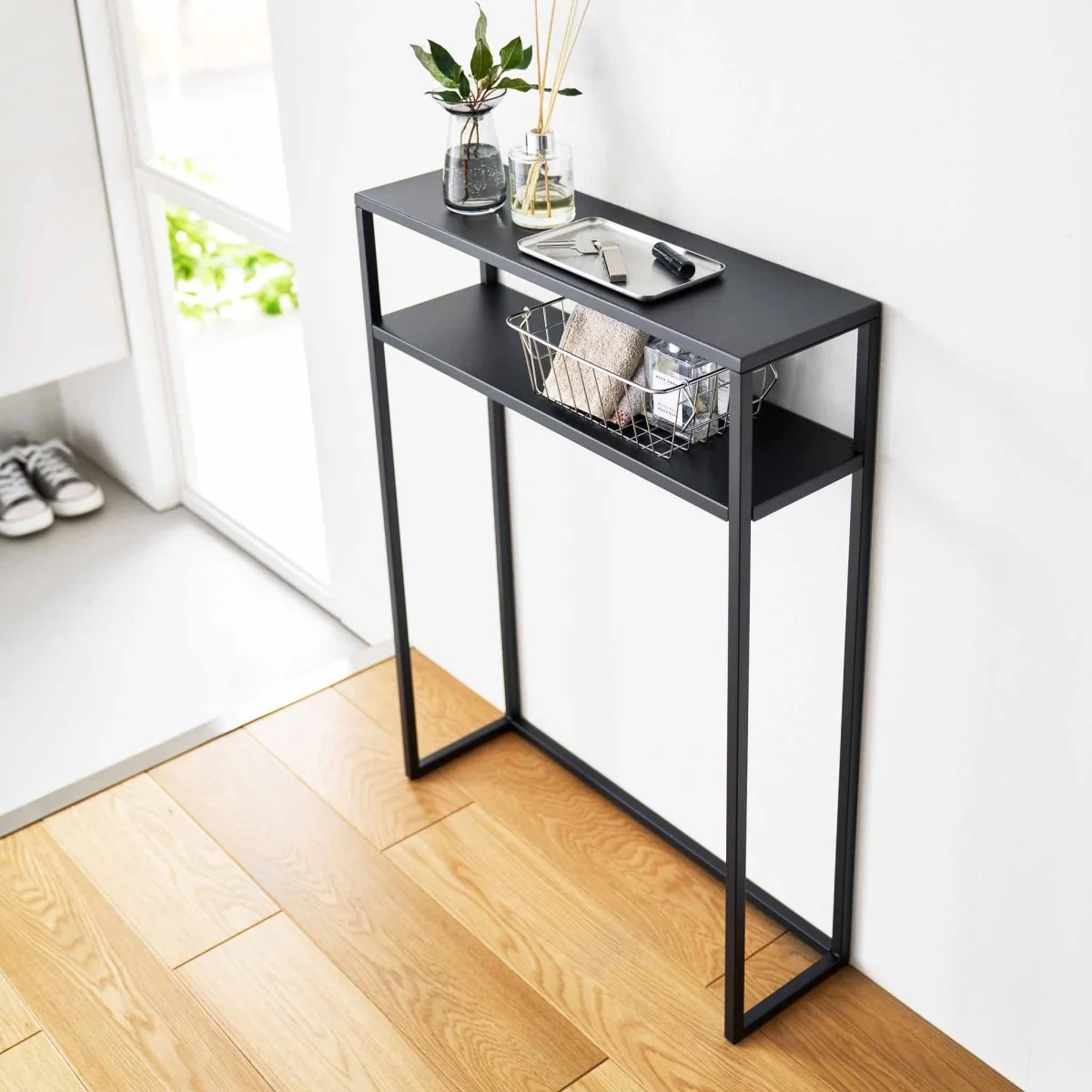 Konsollbord sort med hylle 60 x 80,2 cm - Image 10