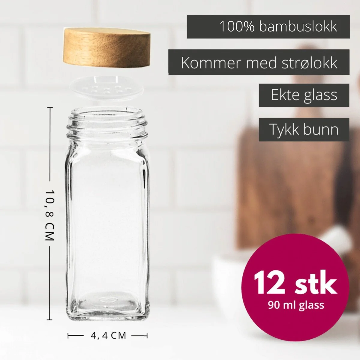 12-pk Krydderglass, firkantet - Image 4