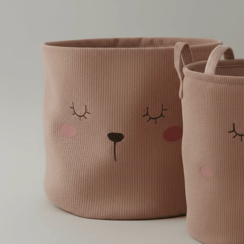 2-pk Stoffkurv med dyremotiv rosa - Image 2