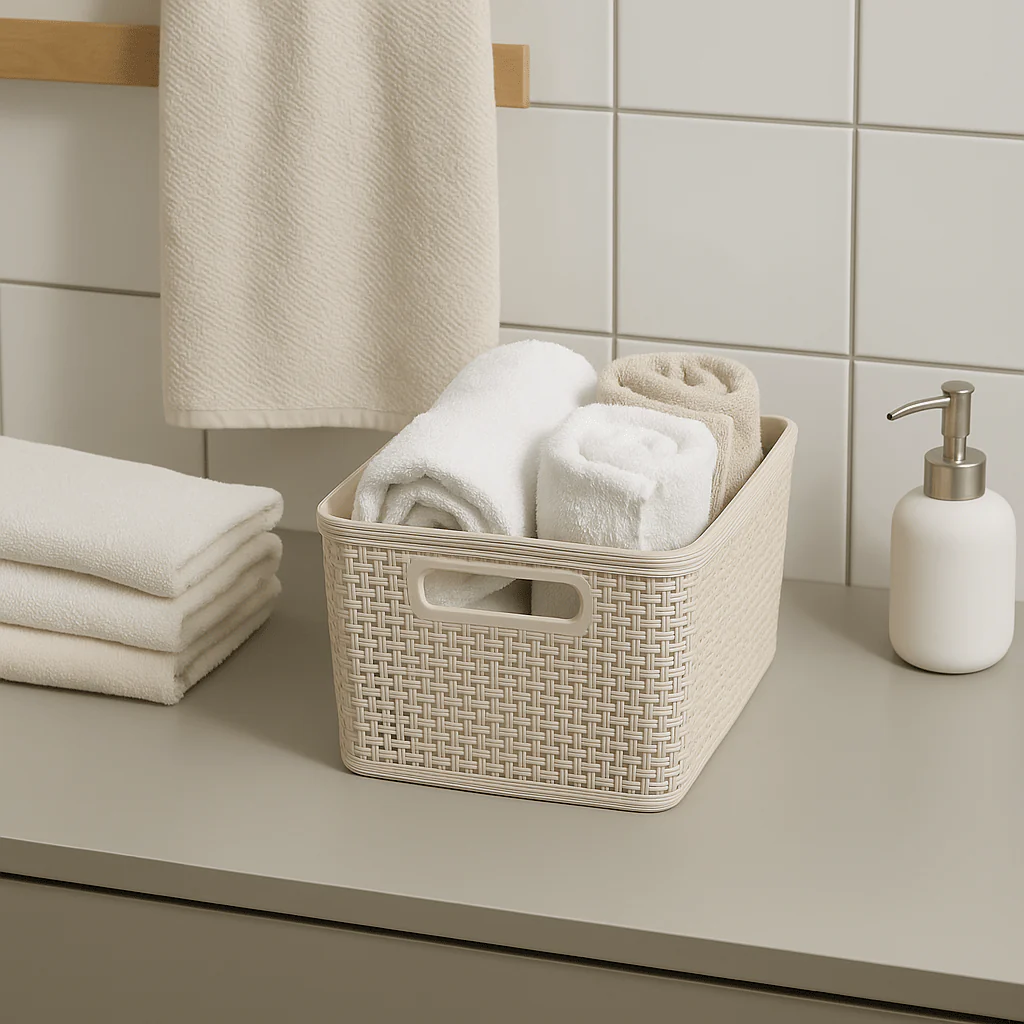 2-pk Oppbevaringskurv sandfarget 25 x 19 x 10 cm - Image 2