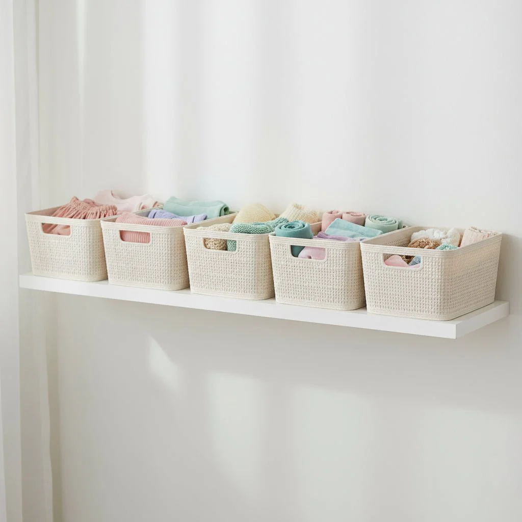 2-pk Oppbevaringskurv sandfarget 25 x 19 x 10 cm - Image 3