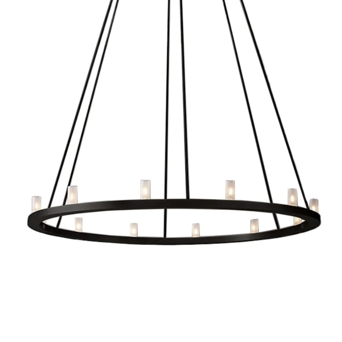 Taklampe rund 90 cm metall sort - Image 2