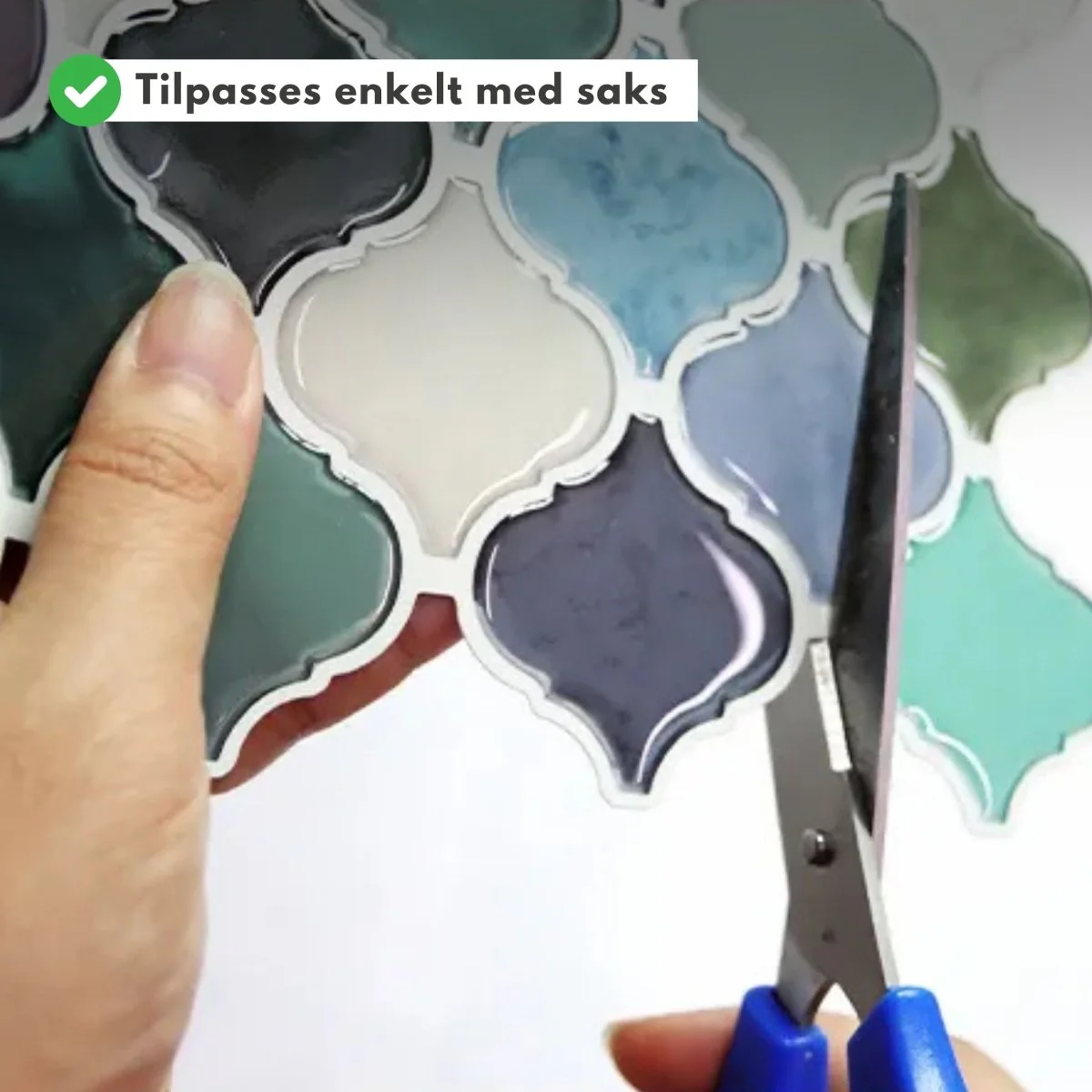 10-pk Lanterne blå/grønn selvklebende veggfliser - Image 4