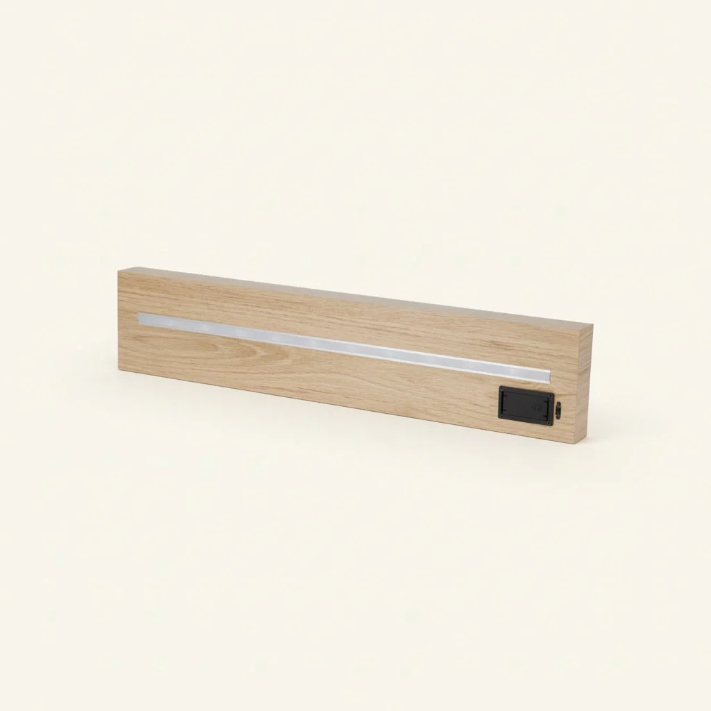 Hylle med LED-lys natur - Image 3
