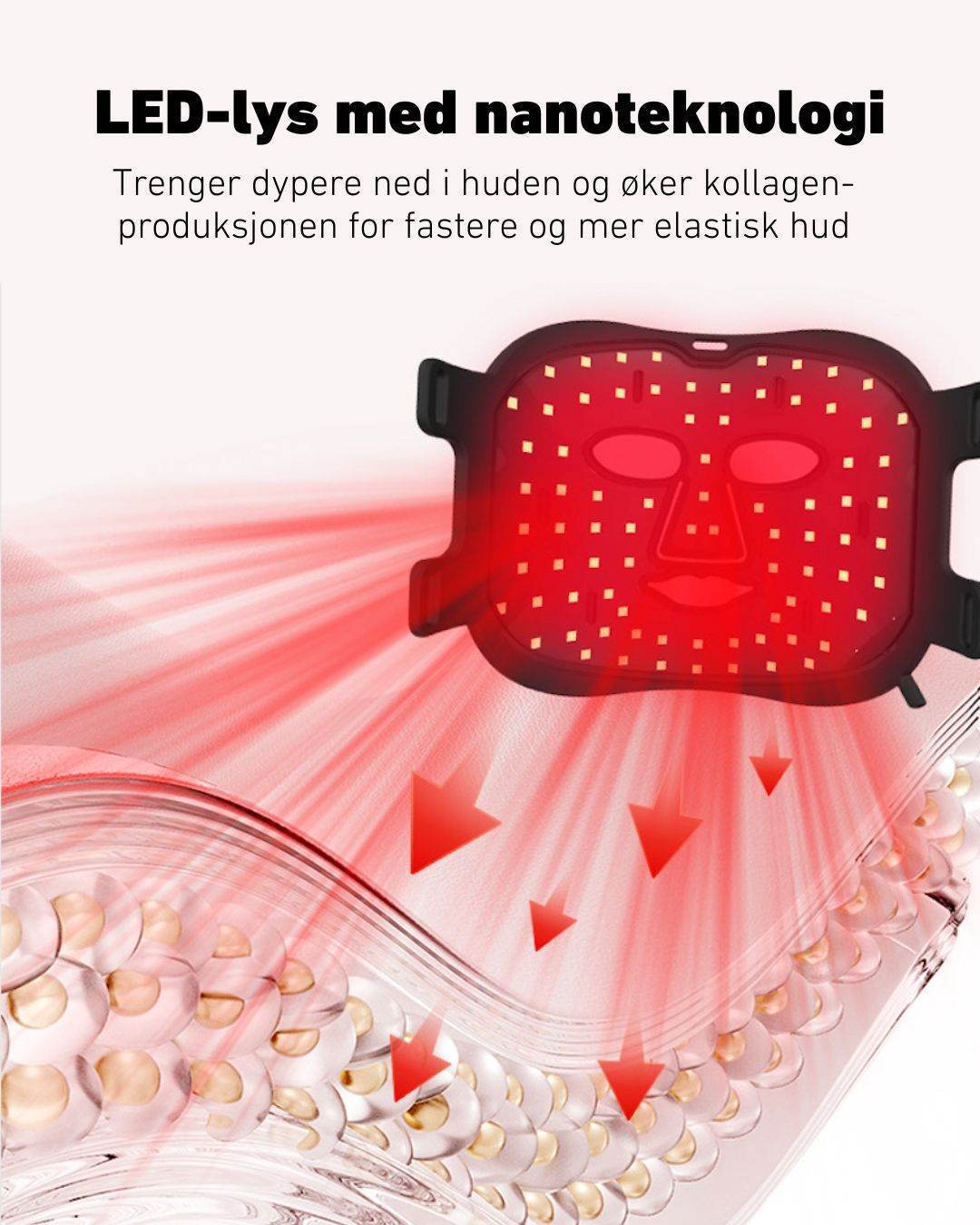 LED-lysmaske til ansikt mot akne, rynker og pigmentflekker - Image 8