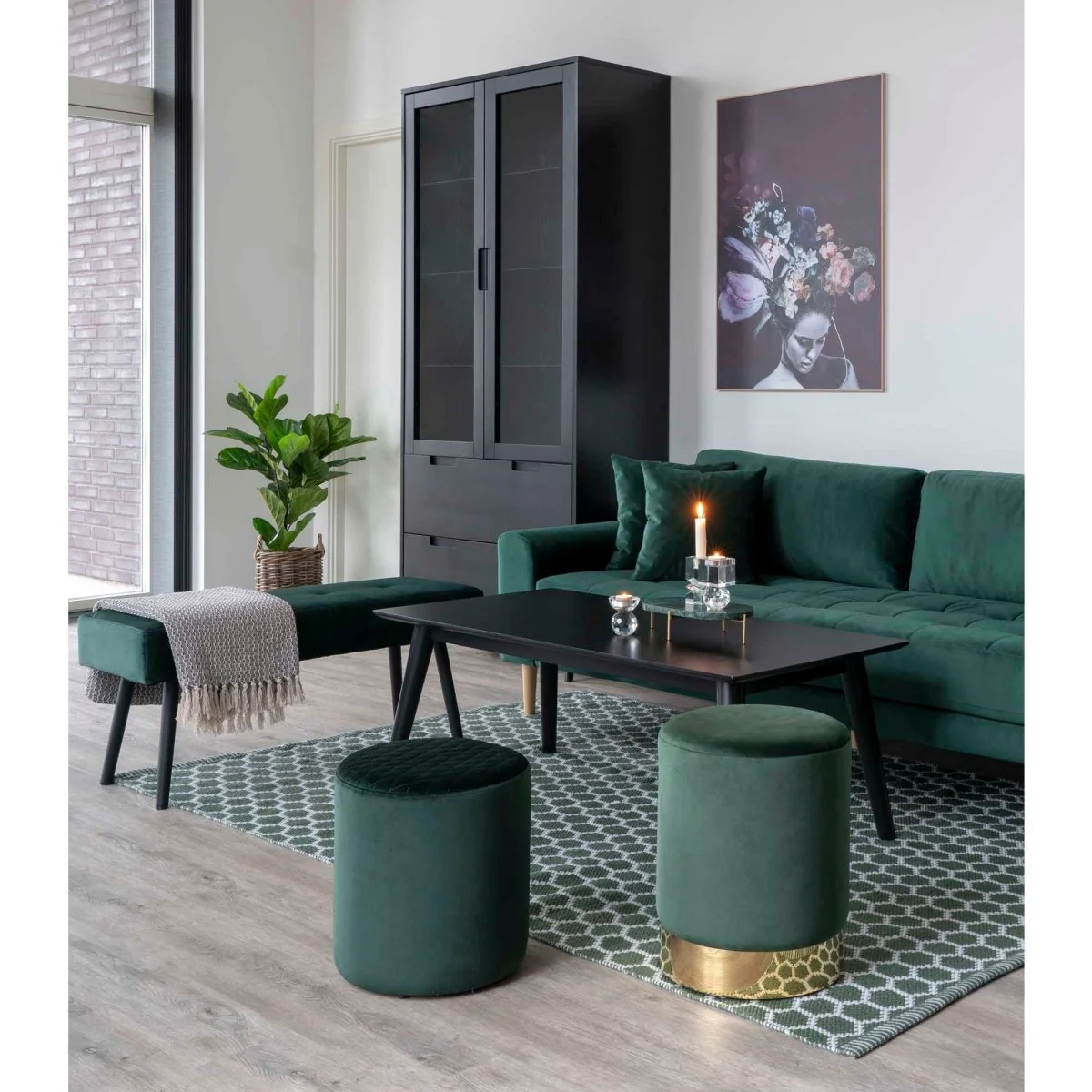 Lido 2,5 seters sofa mørkegrønn - Image 3