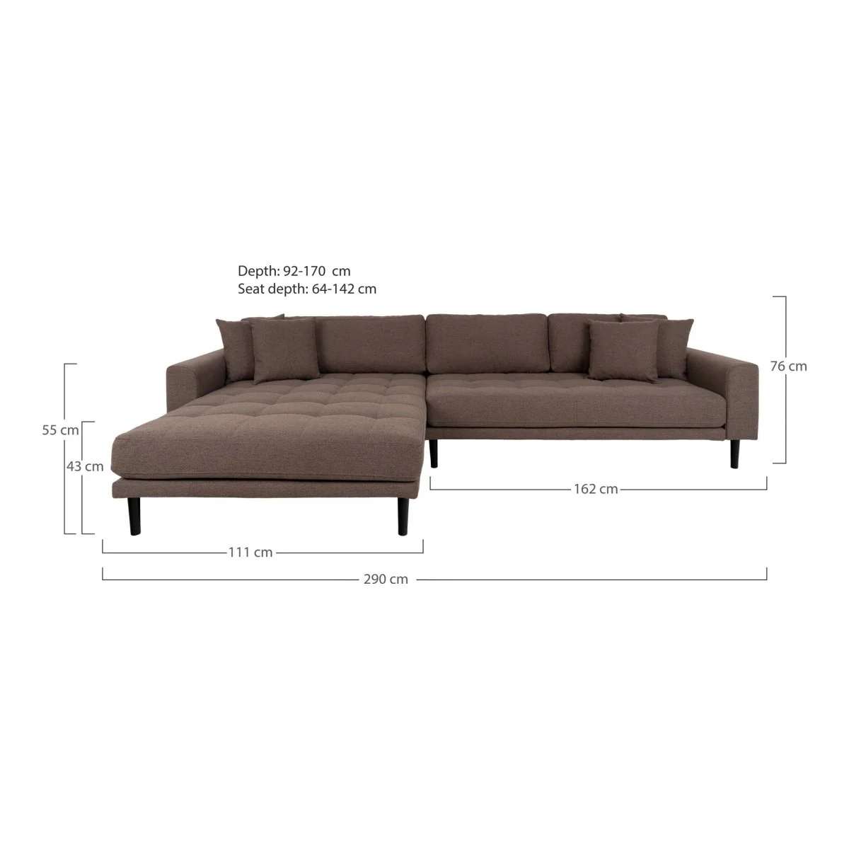 Lido Lounge sofa brun, venstrevendt - Image 7