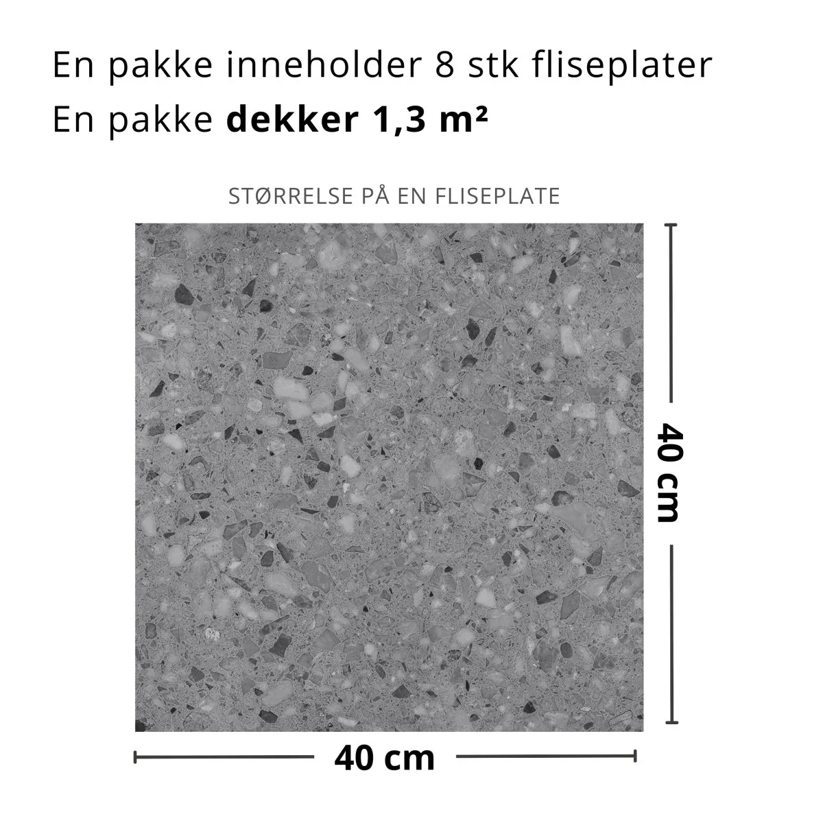8-pk Lisboa Terrazzo grå selvklebende fliser - Image 3