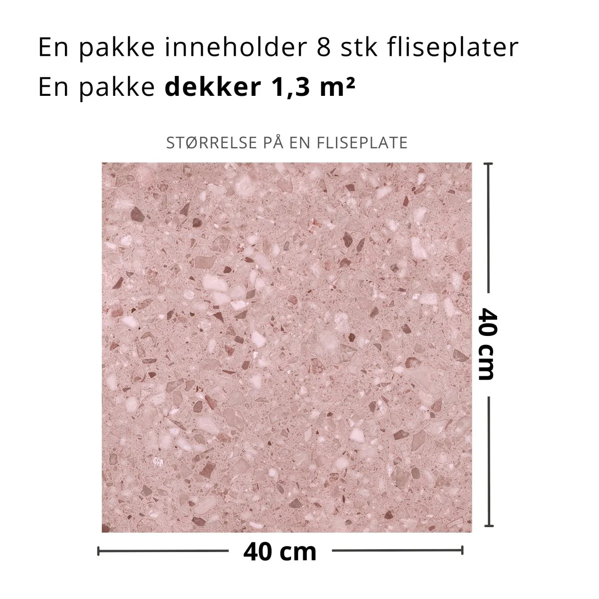8-pk Lisboa Terrazzo rose selvklebende fliser - Image 2
