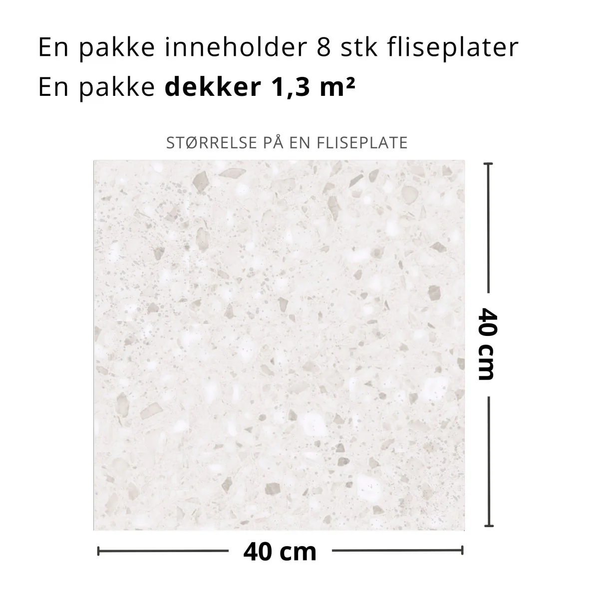 8-pk Lisboa Terrazzo hvit selvklebende fliser - Image 2