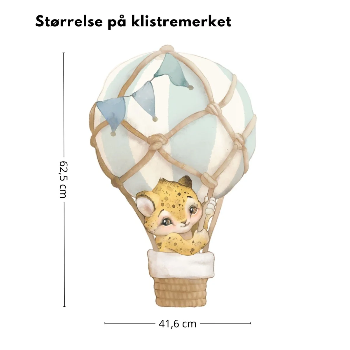 Luftballong klistremerke, blå - Image 5
