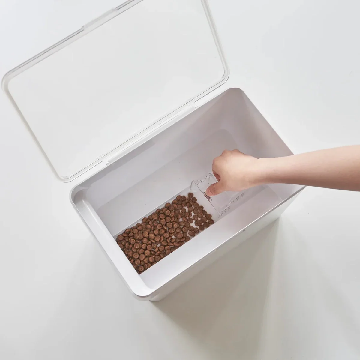 Lufttett oppbevaringsboks for dyrefôr 3,5 kg hvit - Image 8