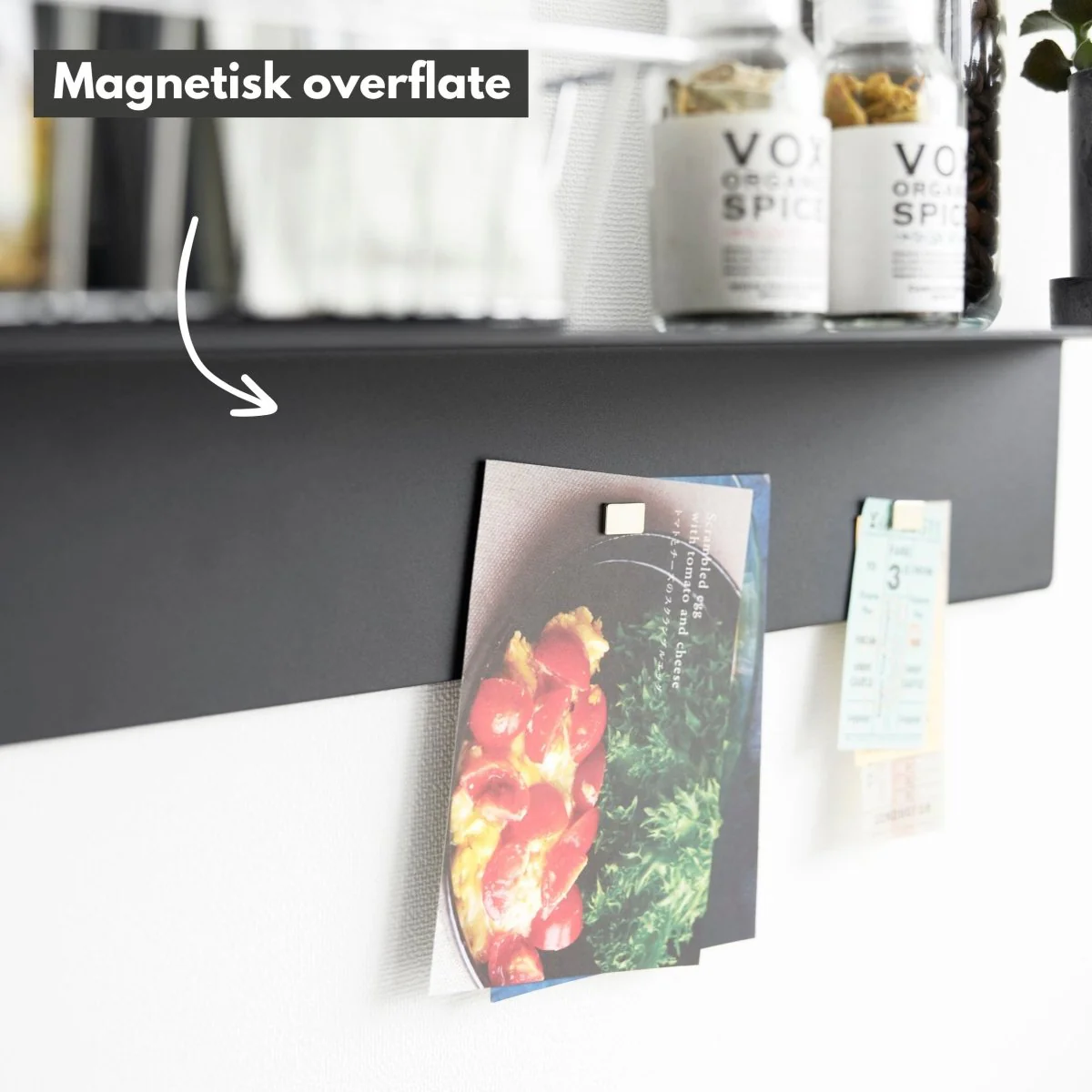 Vegghylle i sort metall 50 x 15,7 cm - Image 3