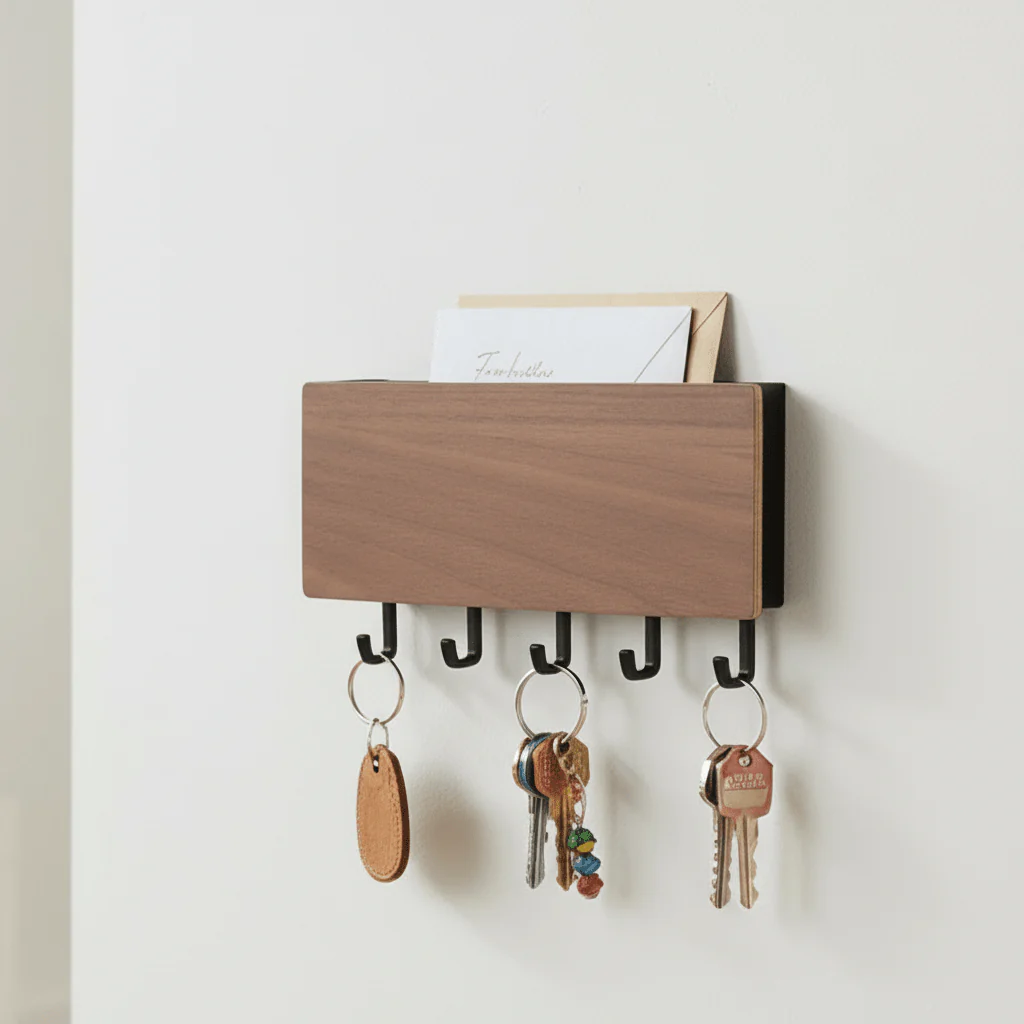 Magnetisk veggmontert nøkkelholder sort