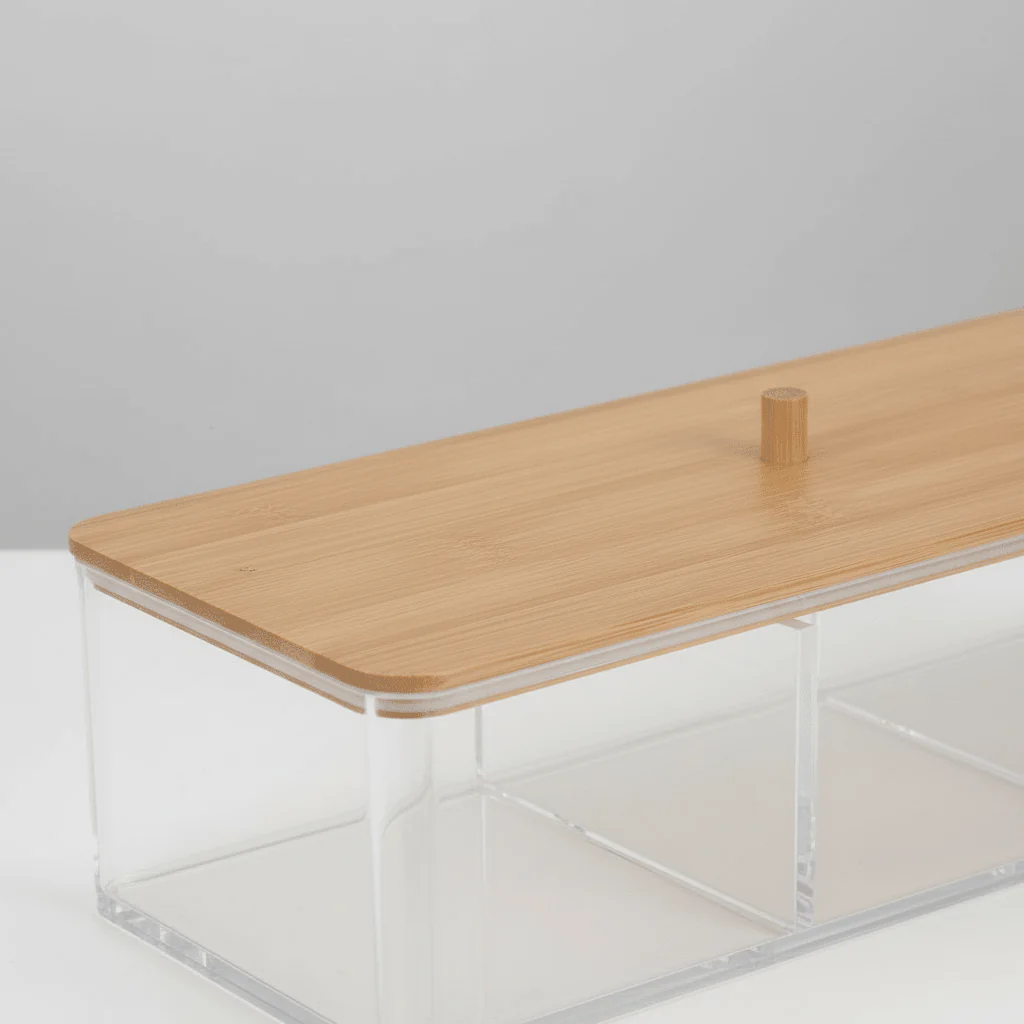 Oppbevaringsboks med bambuslokk 23 x 9,5 x 6,5 cm - Image 2
