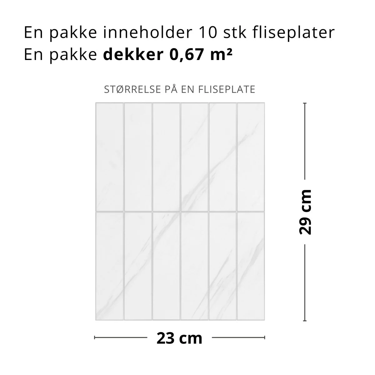 Alma matt hvit selvklebende veggfliser - Image 4