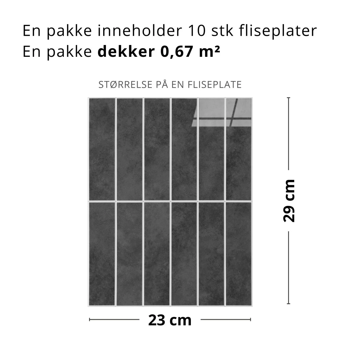 Alma gloss antrasitt selvklebende veggfliser - Image 5