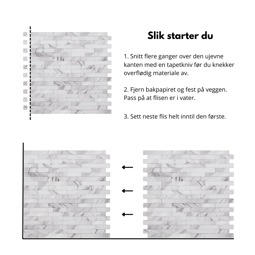 Stein Marmor selvklebende veggfliser - Image 5