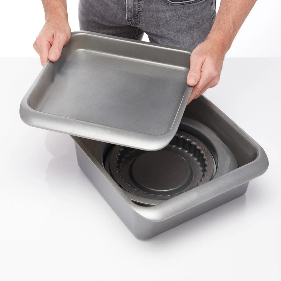 7-pk nonstick bake- og stekesett, stabelbar - Image 2