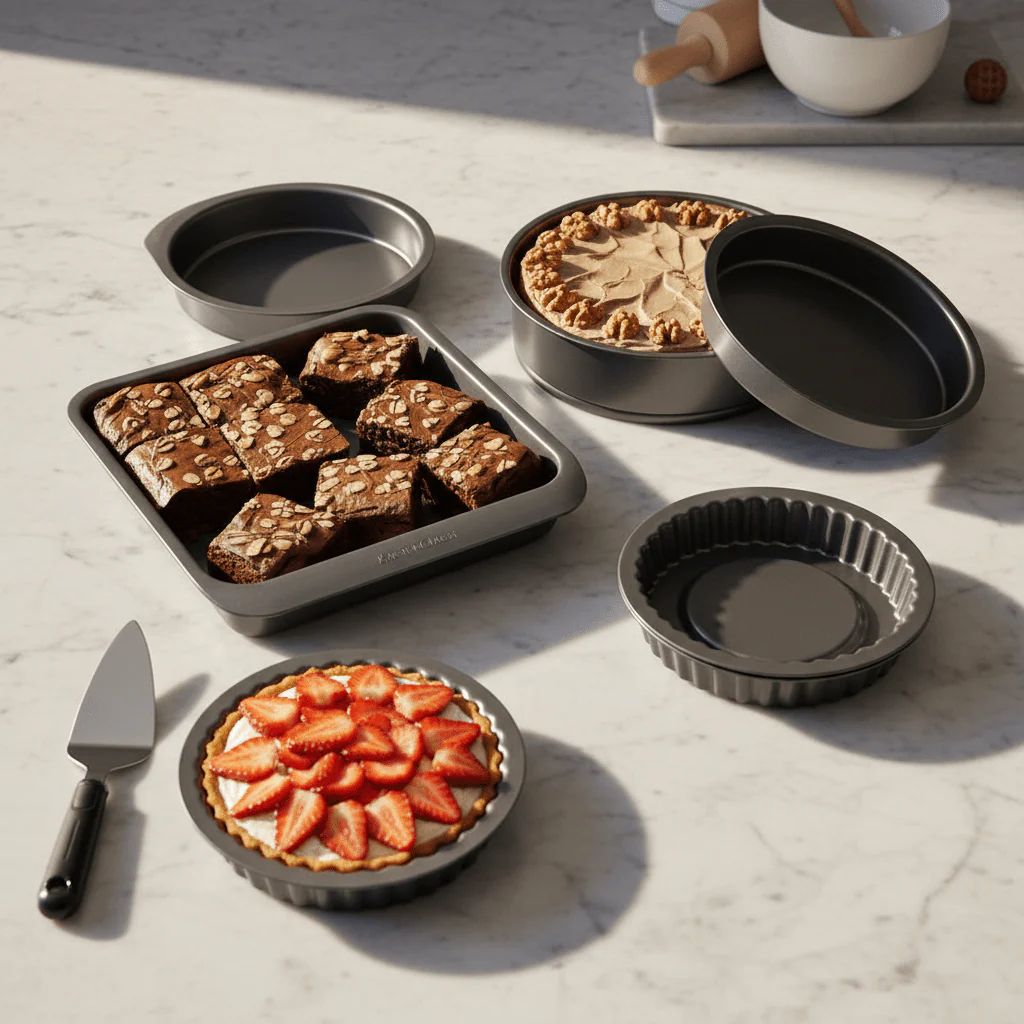 7-pk nonstick bake- og stekesett, stabelbar - Image 6