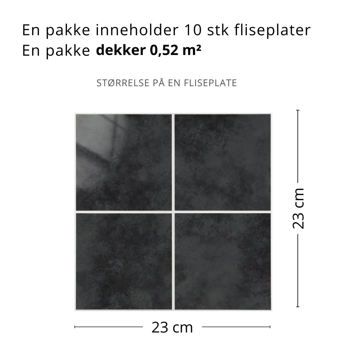 10-pk Melina antrasitt selvklebende veggfliser - Image 2