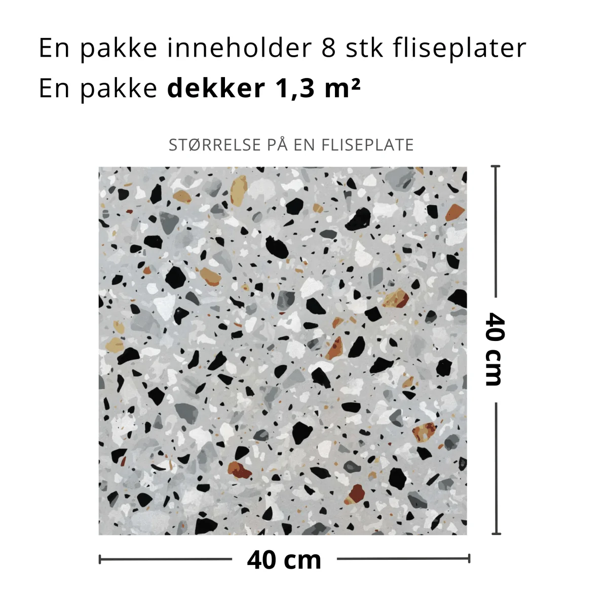 8-pk Milano Terrazzo selvklebende fliser - Image 3