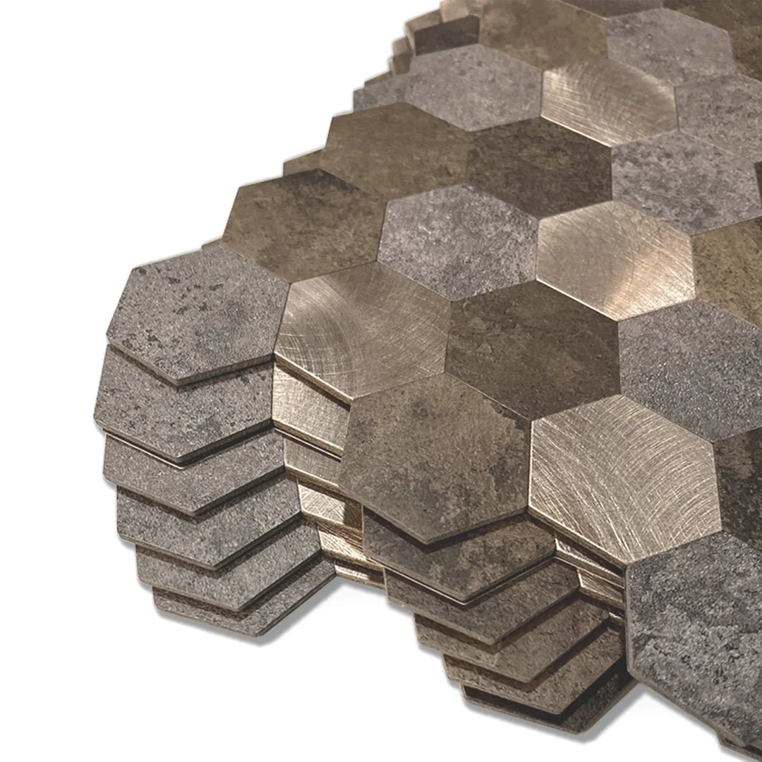 10-pk Mocca hexagon selvklebende veggfliser - Image 5