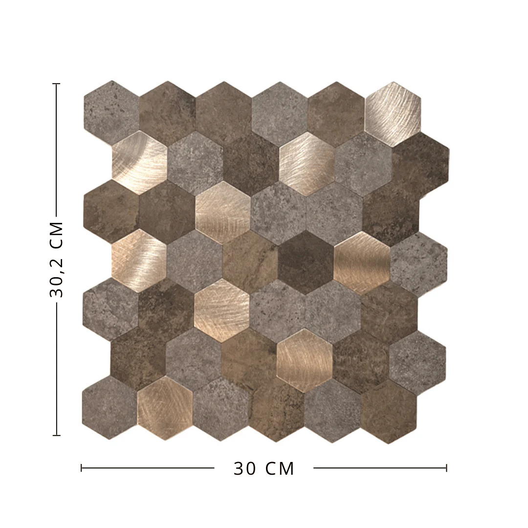 Vareprøve: Mocca hexagon selvklebende veggfliser - Image 3