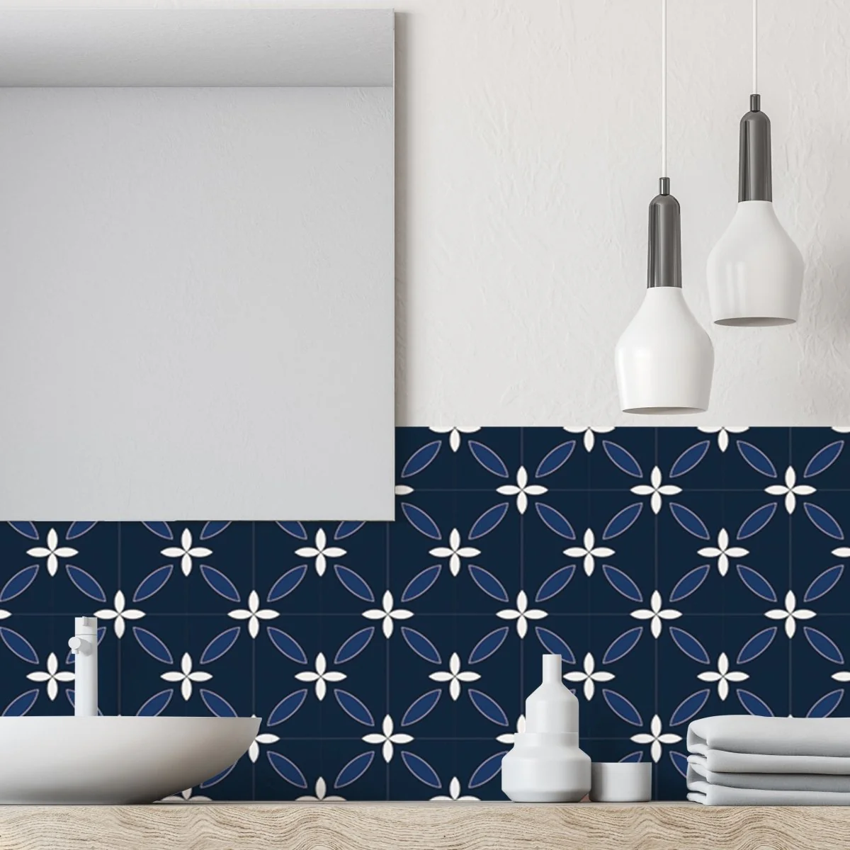 Classic Navy selvklebende backsplash - Image 4