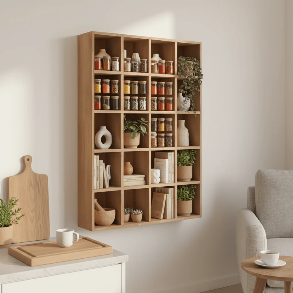 Moss vegghylle furu natur 44 x 10 x 63 cm - Image 4