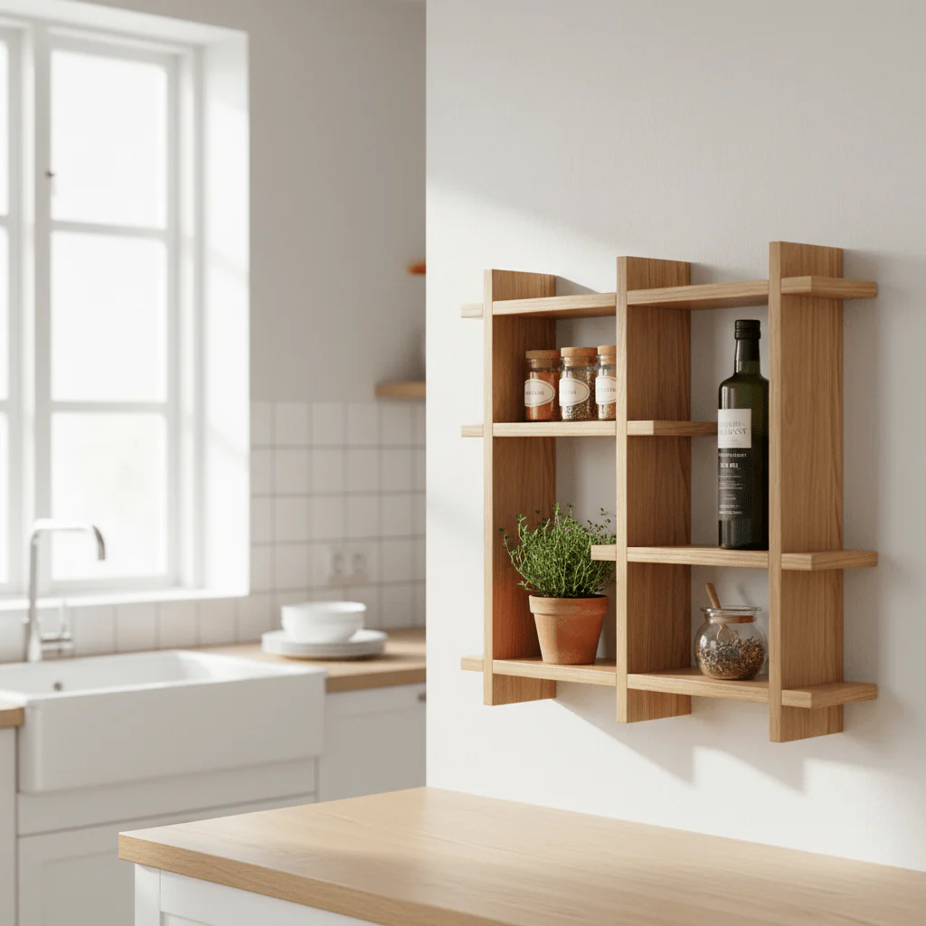 Olsberg vegghylle eikefiner natur 40 x 12 x 40 cm - Image 5