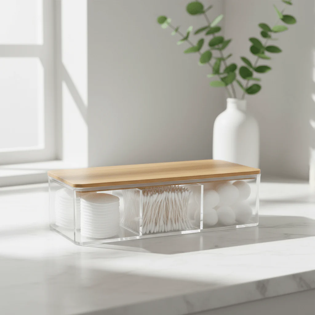 Oppbevaringsboks med bambuslokk pakke 23 x 9,5 x 6,5 cm