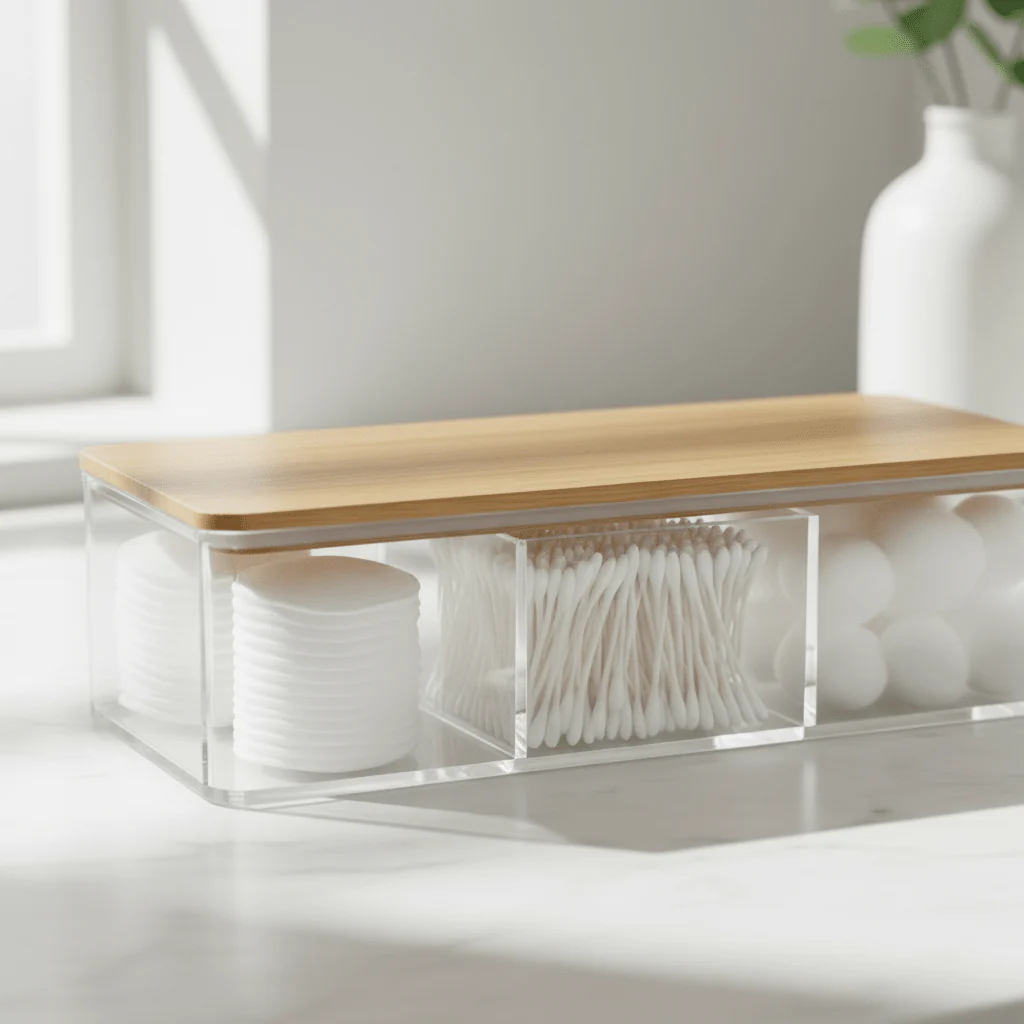 Oppbevaringsboks med bambuslokk pakke 23 x 9,5 x 6,5 cm - Image 2