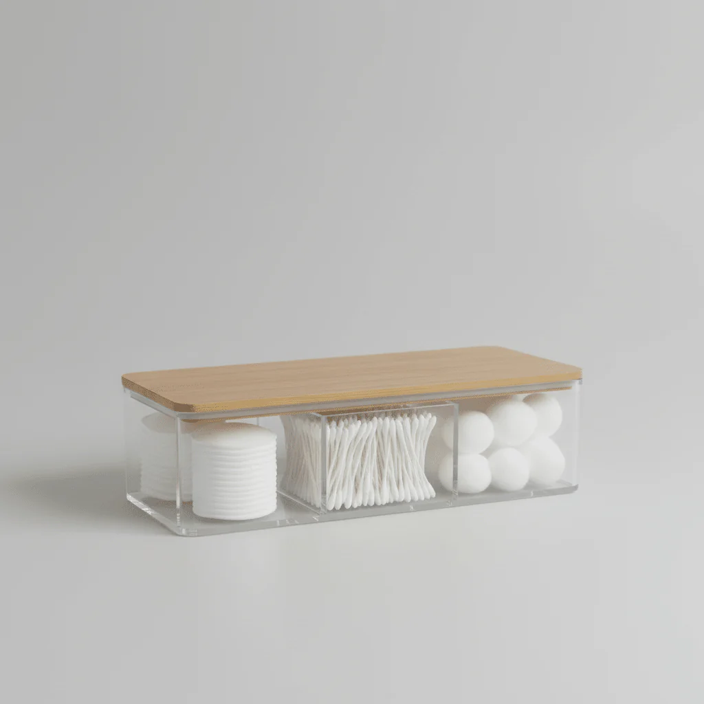 Oppbevaringsboks med bambuslokk pakke 23 x 9,5 x 6,5 cm - Image 3