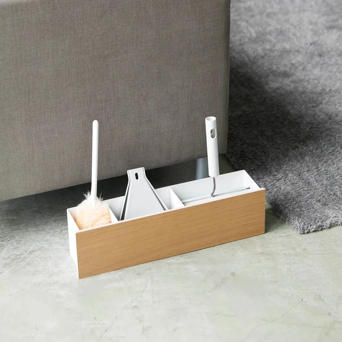 Oppbevaringsboks til bord med skillevegger hvit 45 cm - Image 10