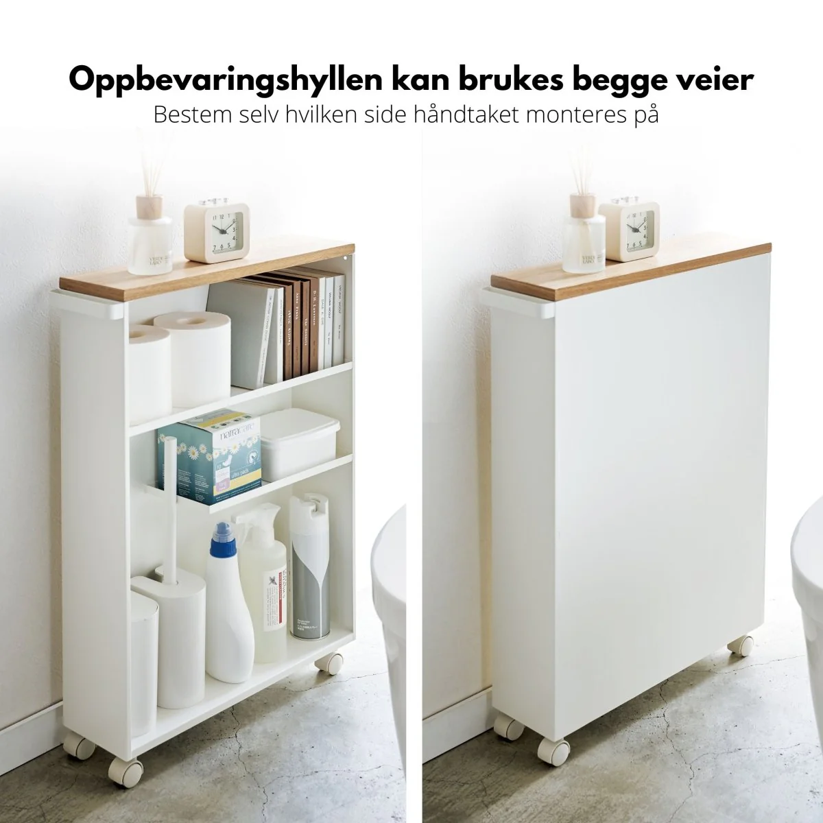 Oppbevaringshylle med hjul hvit - Image 6