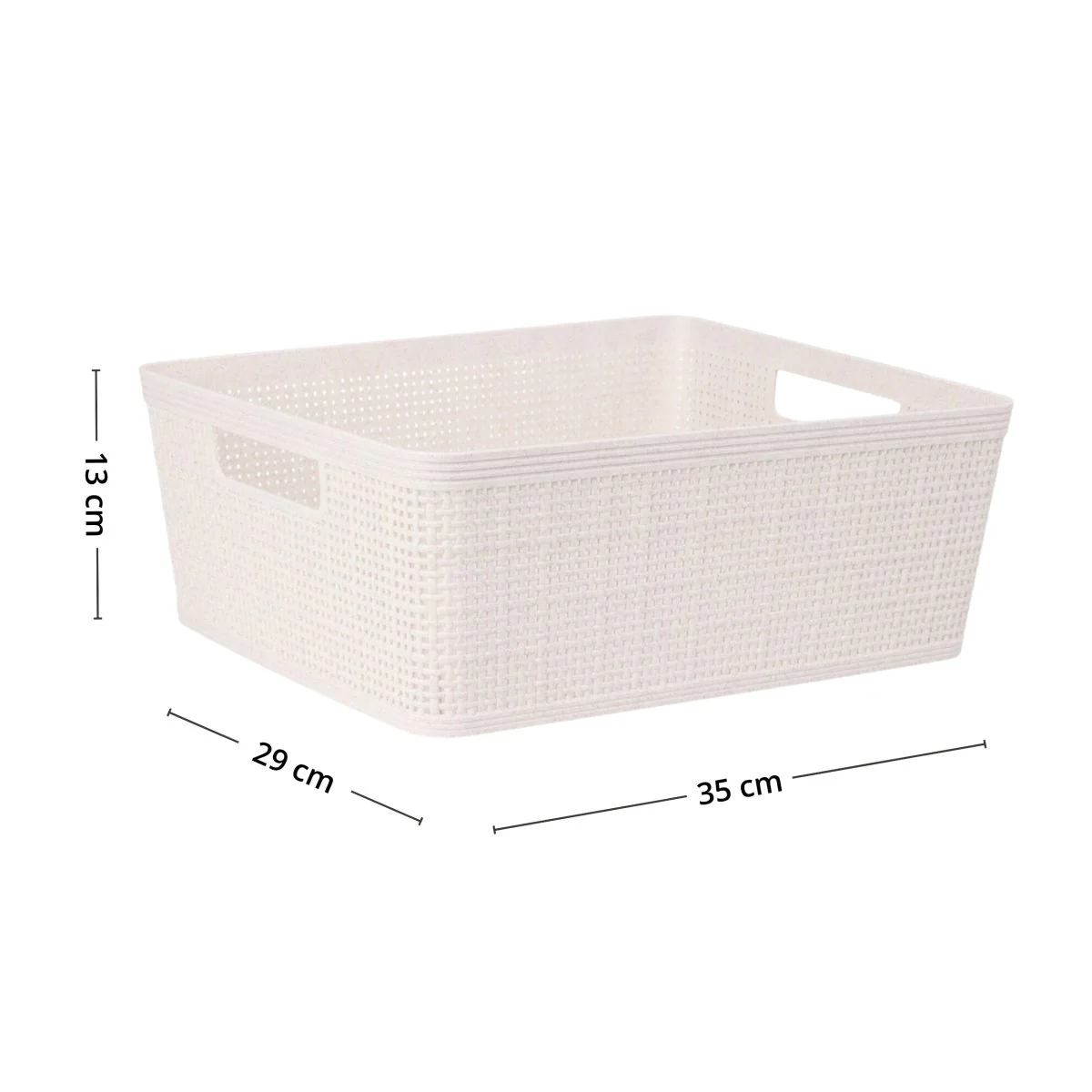 Oppbevaringskurv sandfarget 35 x 29 x 13 cm - Image 4