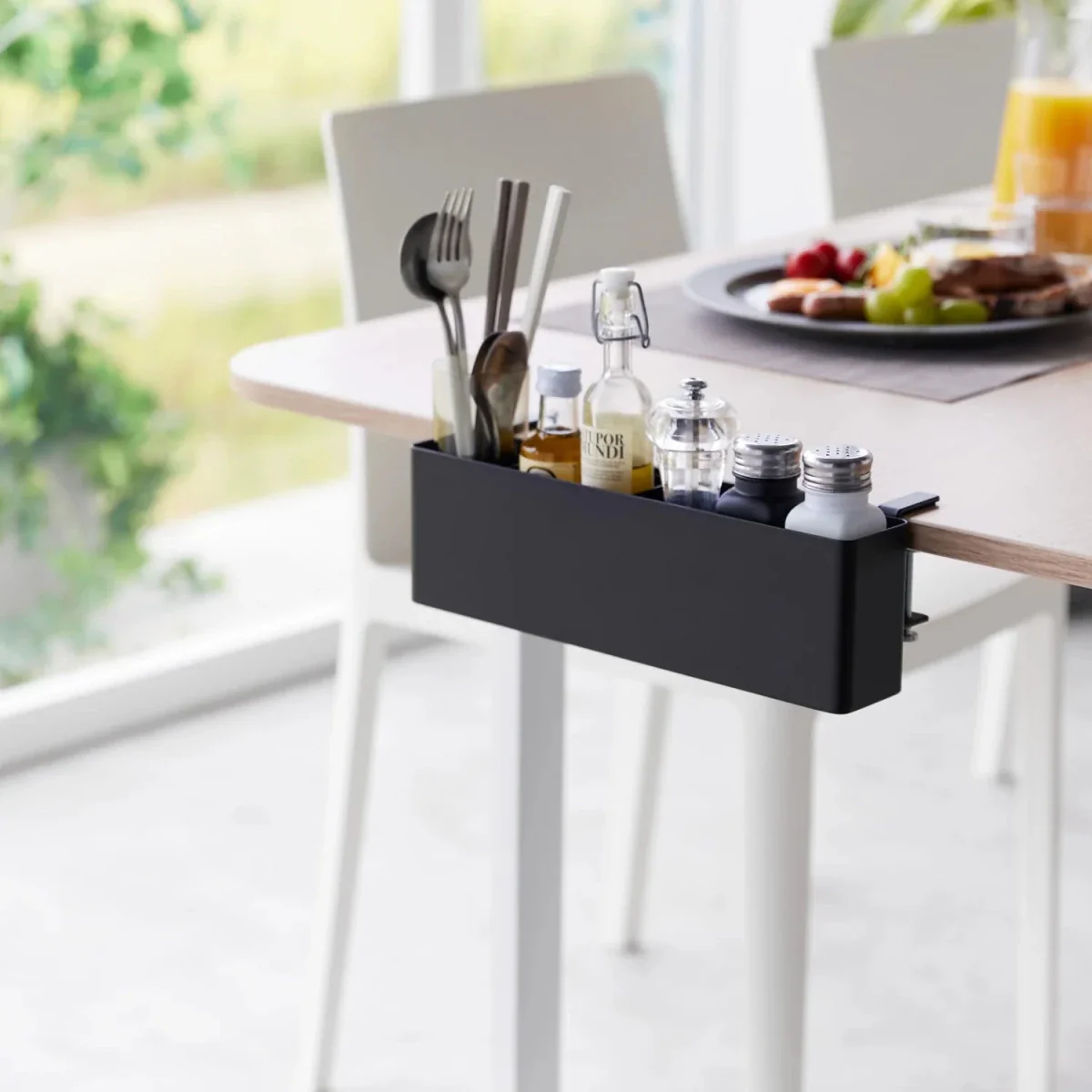Smart oppbevaringsboks til bord, sort 30 x 10 cm