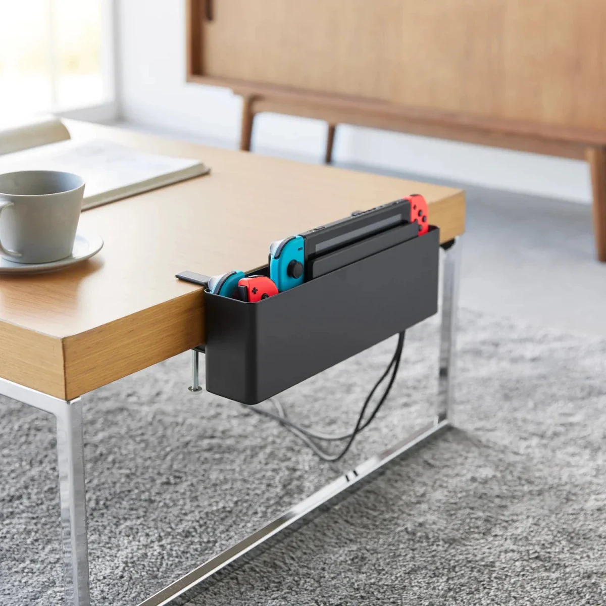 Smart oppbevaringsboks til bord, sort 30 x 10 cm - Image 12