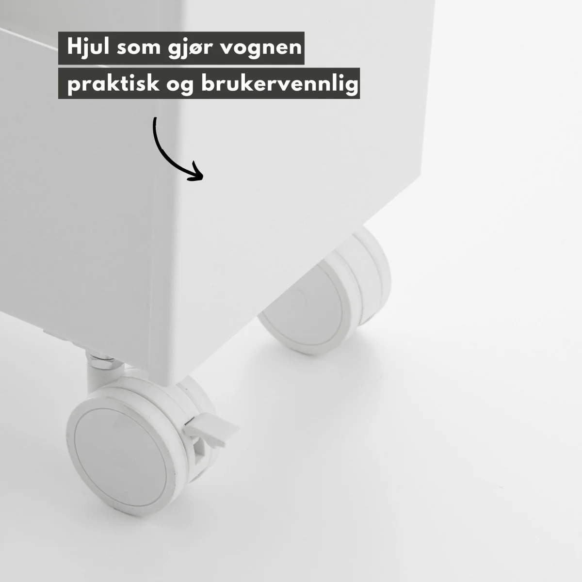 Oppbevaringsvogn på hjul hvit 80,5 x 45,5 cm - Image 5