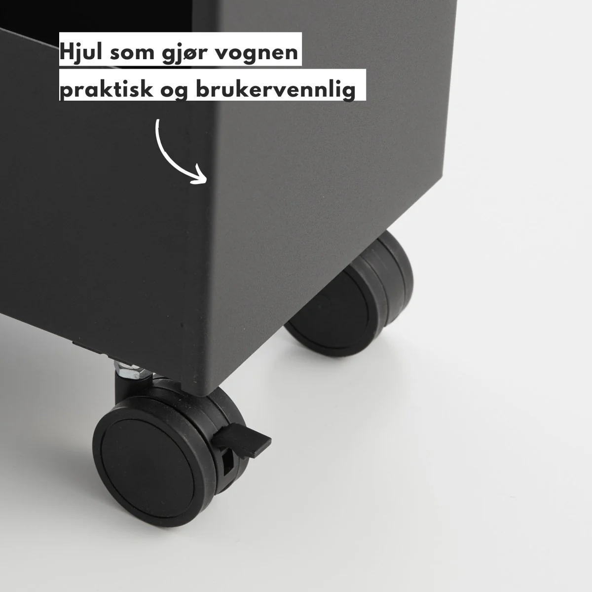 Oppbevaringsvogn på hjul sort 80,5 x 45,5 cm - Image 7